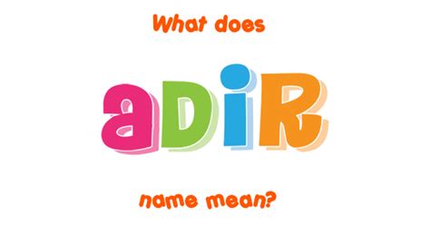 adir name meaning